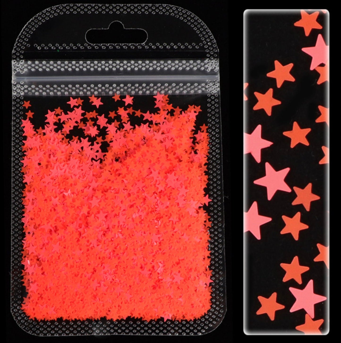 3MM/4MM Neon Solid Star Glitter (2G Bag)