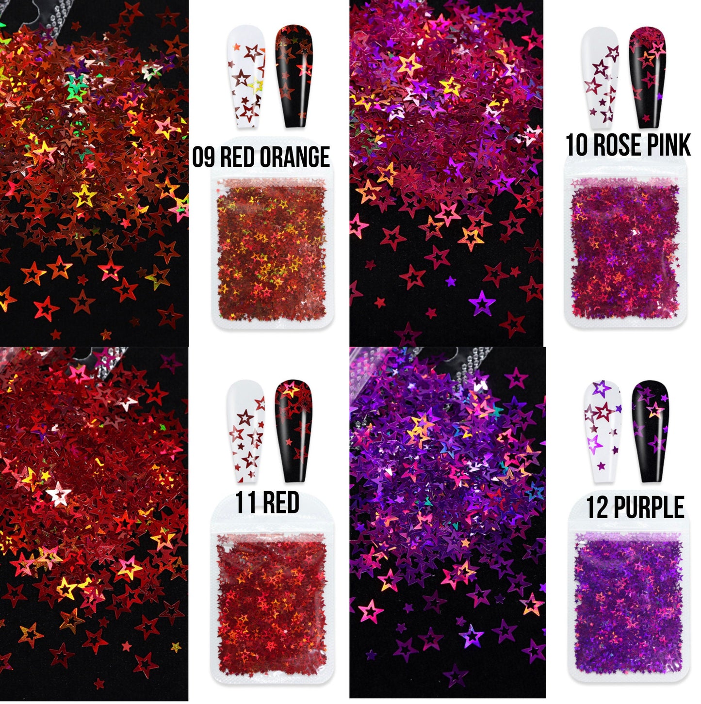 1MM/6MM Mixed Sizes Star Glitter Confetti (2G Bag)