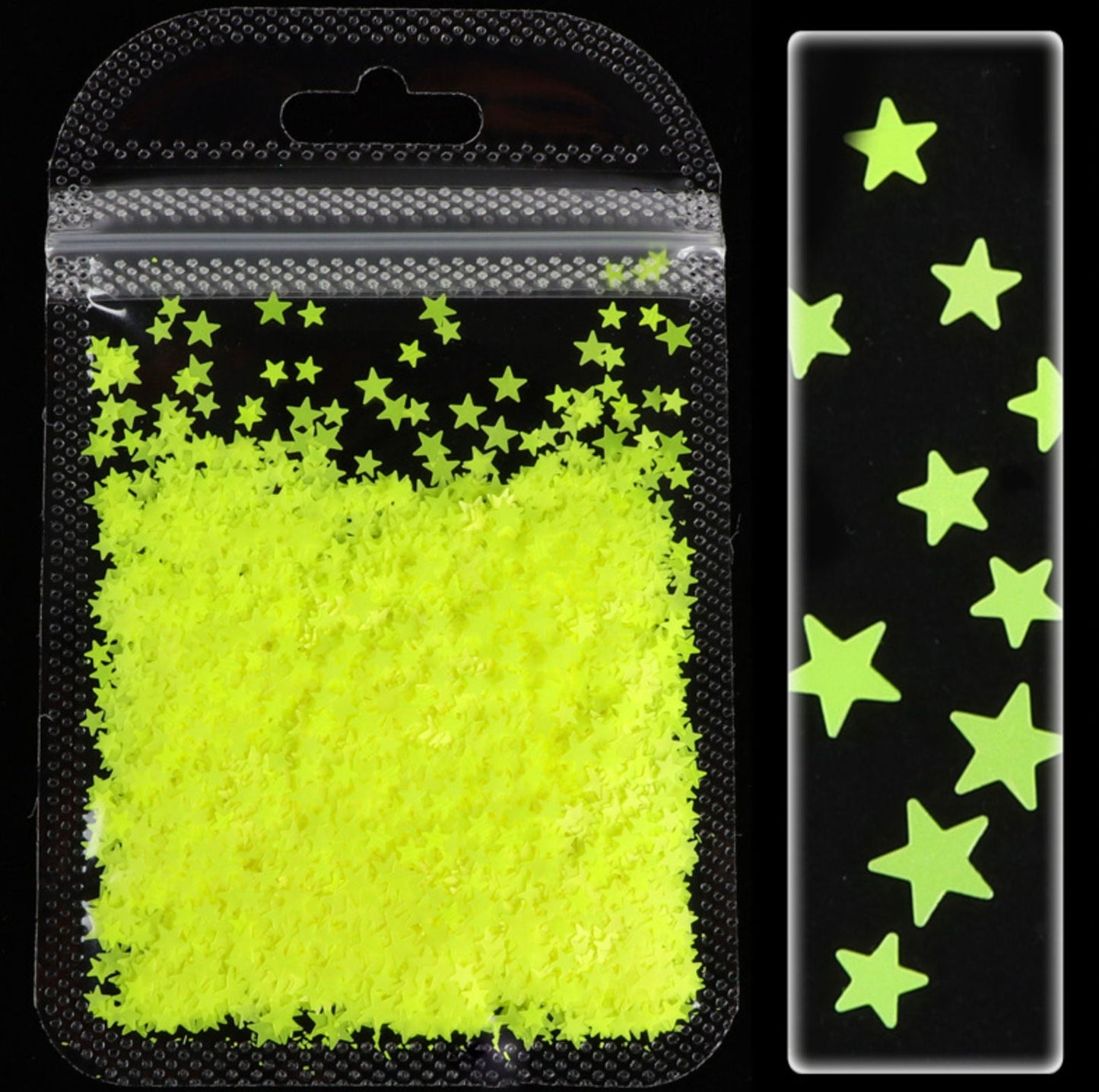 3MM/4MM Neon Solid Star Glitter (2G Bag)