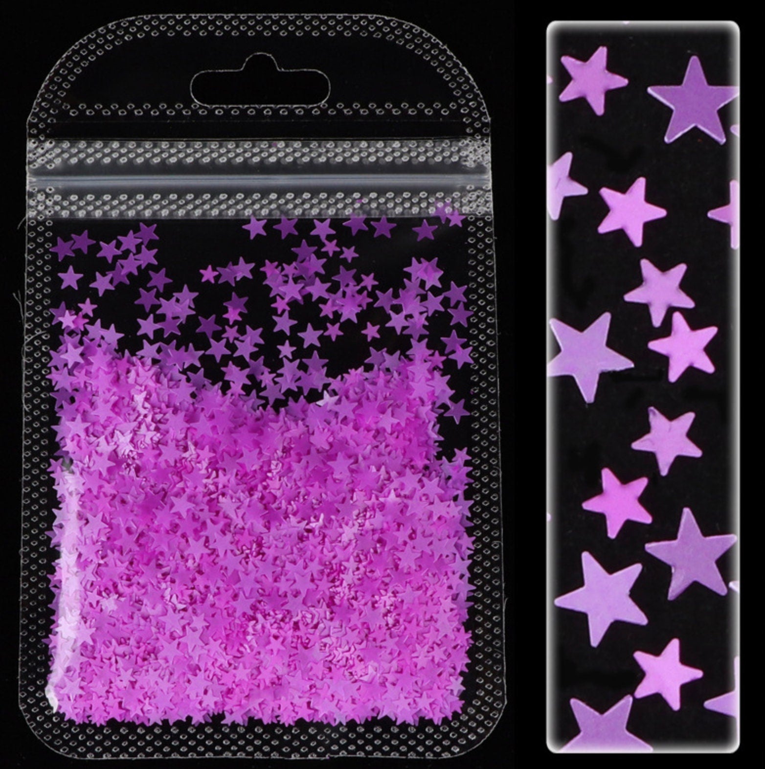 3MM/4MM Neon Solid Star Glitter (2G Bag)