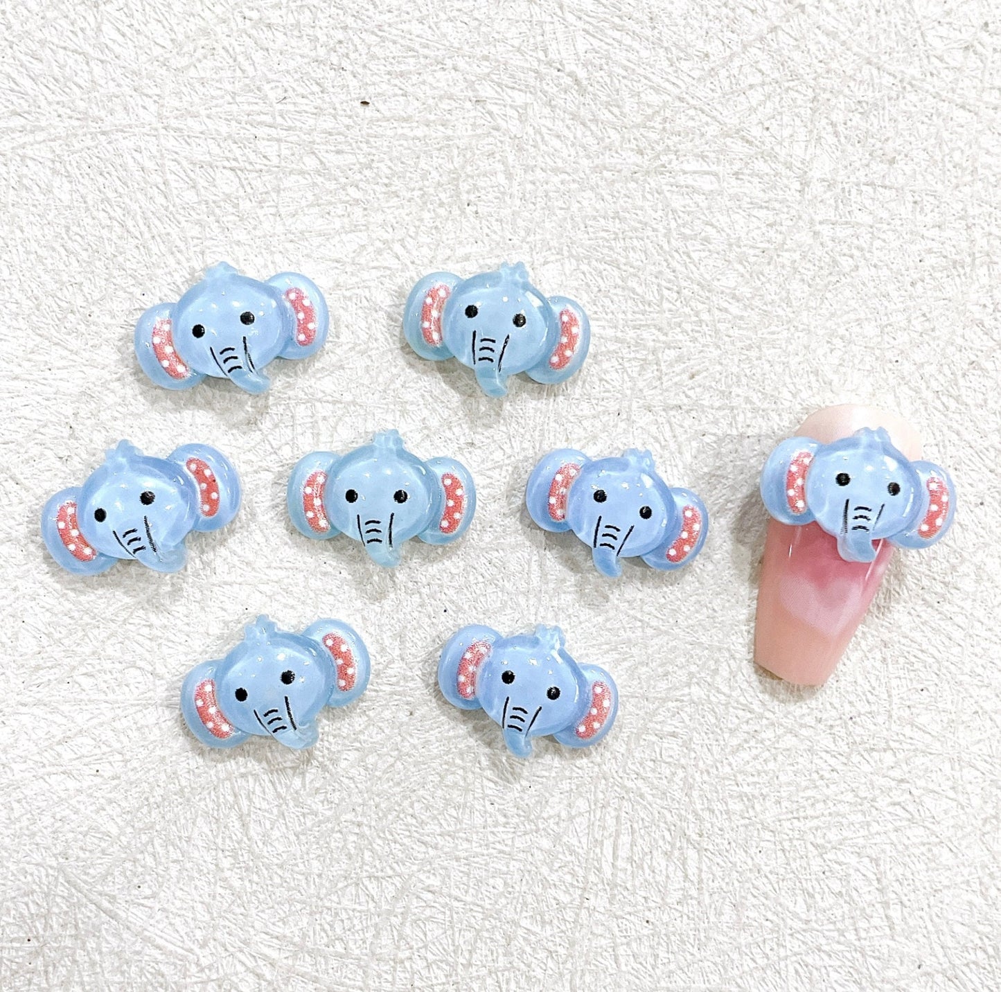 Cute Resin Blue Elephant, Animal Themed 3D Nail Art Charms, Decoden, DIY Supplies, Mini Cabochon