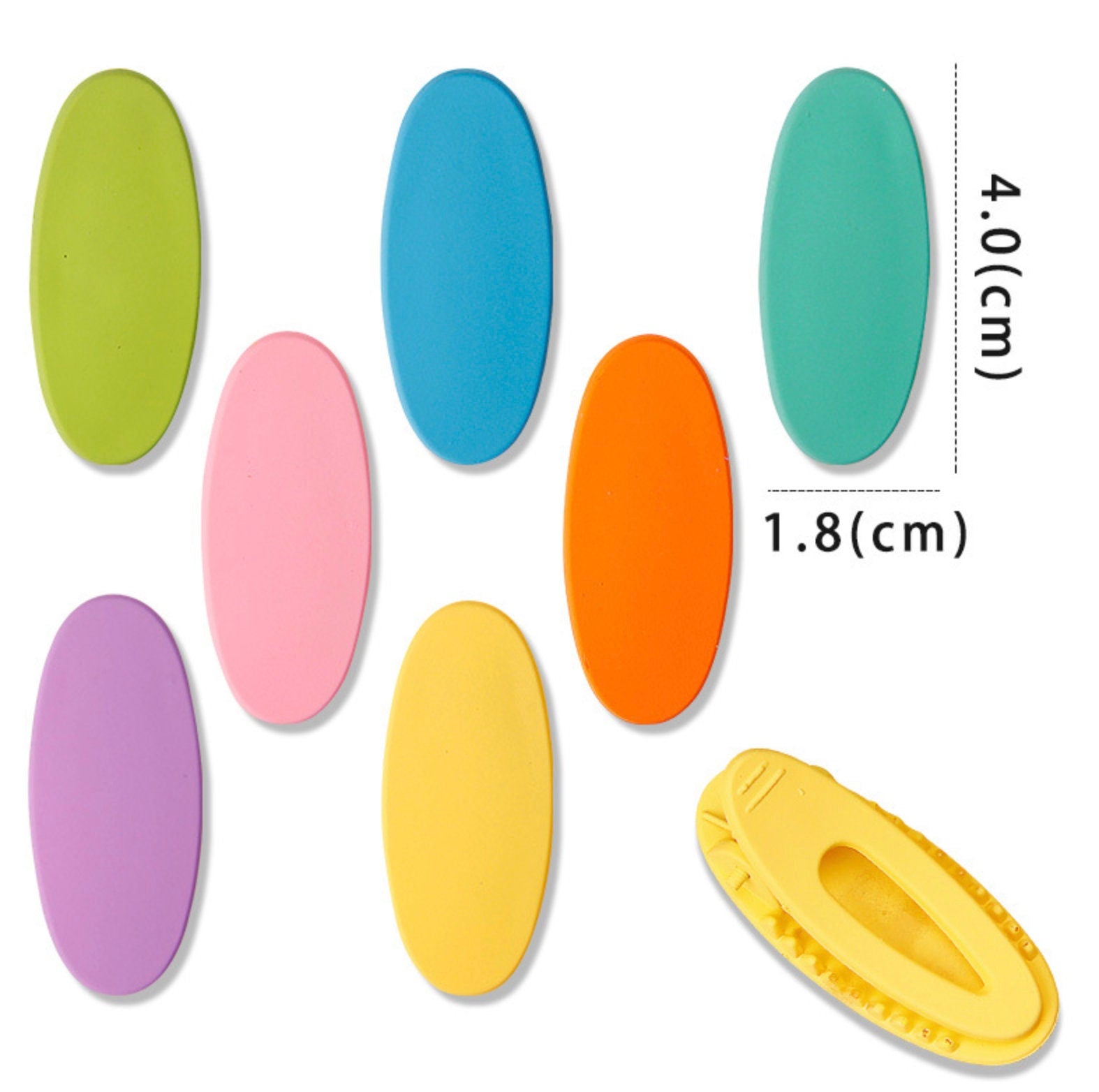 1.5INCH Pastel Oval Blank Hair Clips for DIY Crafting, Decoden Hairclips