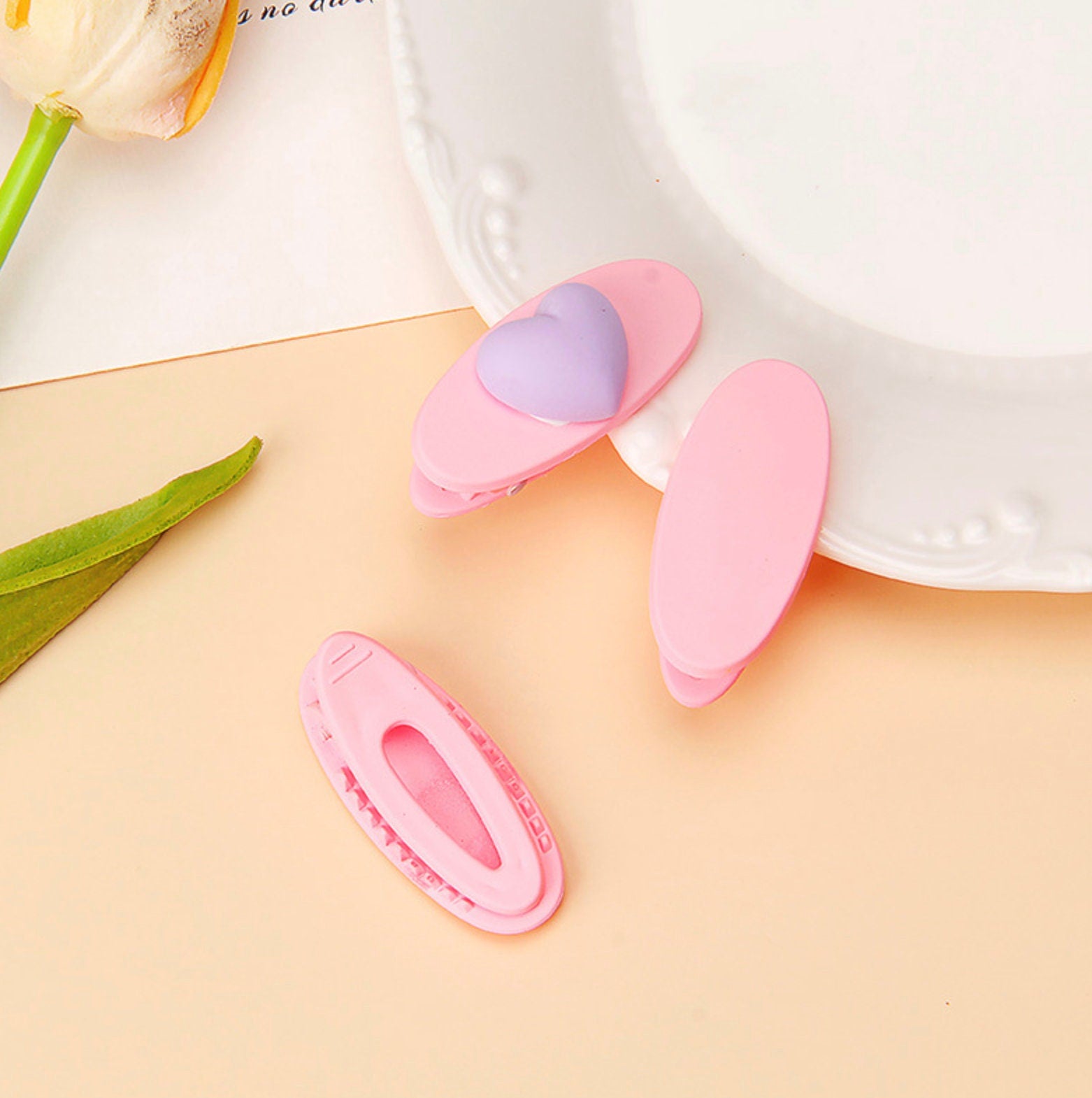 1.5INCH Pastel Oval Blank Hair Clips for DIY Crafting, Decoden Hairclips