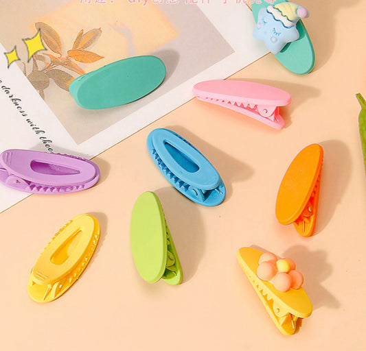 1.5INCH Pastel Oval Blank Hair Clips for DIY Crafting, Decoden Hairclips