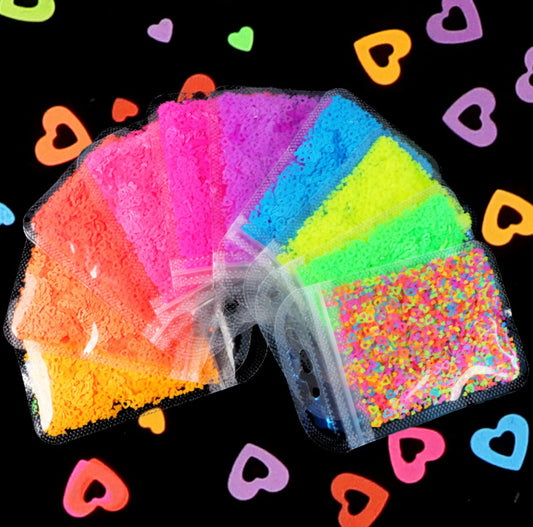 5MM Neon Heart Cutout Glitter (2G Bag)