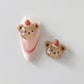 11MM x 9MM Cute Brown Bear with Strawberry , Animal Themed 3D Nail Art Charms, Decoden, DIY Supplies, Mini Cabochon