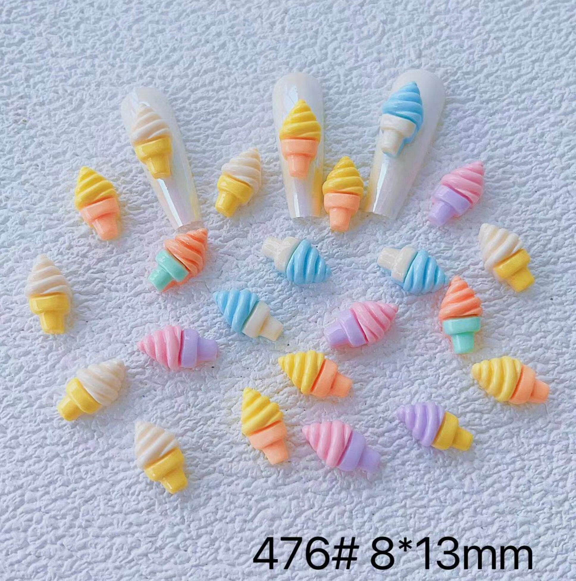 8MM x 13MM Cute Ice Cream Cone, Dessert Themed 3D Nail Art Charms, Decoden, DIY Supplies, Mini Cabochon