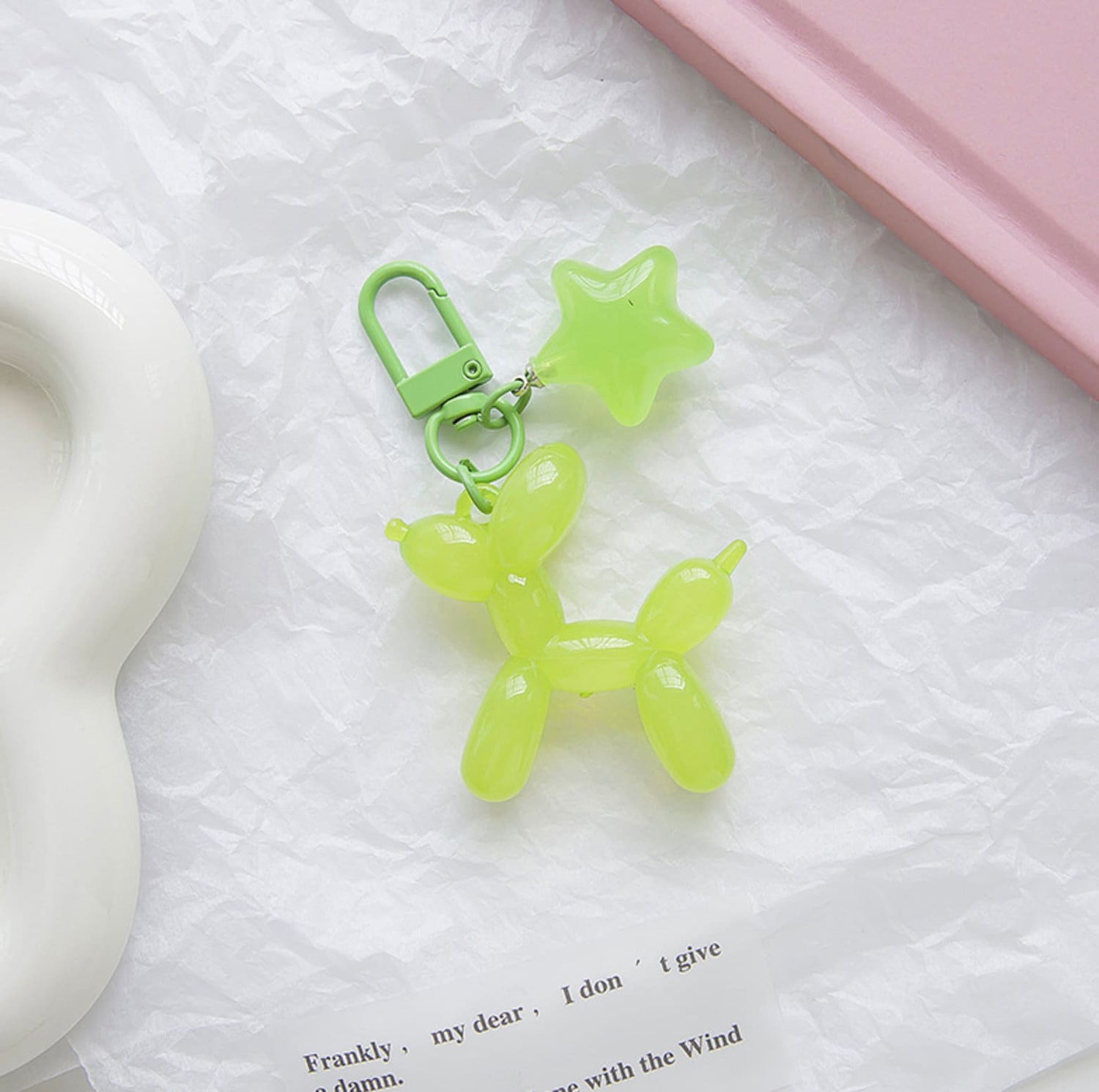 Cute Acrylic Ballon Dog Themed Keychain, Keyring, Lanyard, Phone Accessories