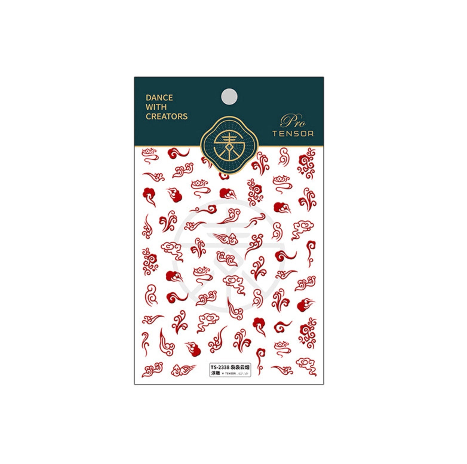 Red and White Pattern Nail Art Stickers