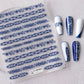 Blue Flower Pattern Nail Art Stickers