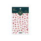 Red and White Pattern Nail Art Stickers
