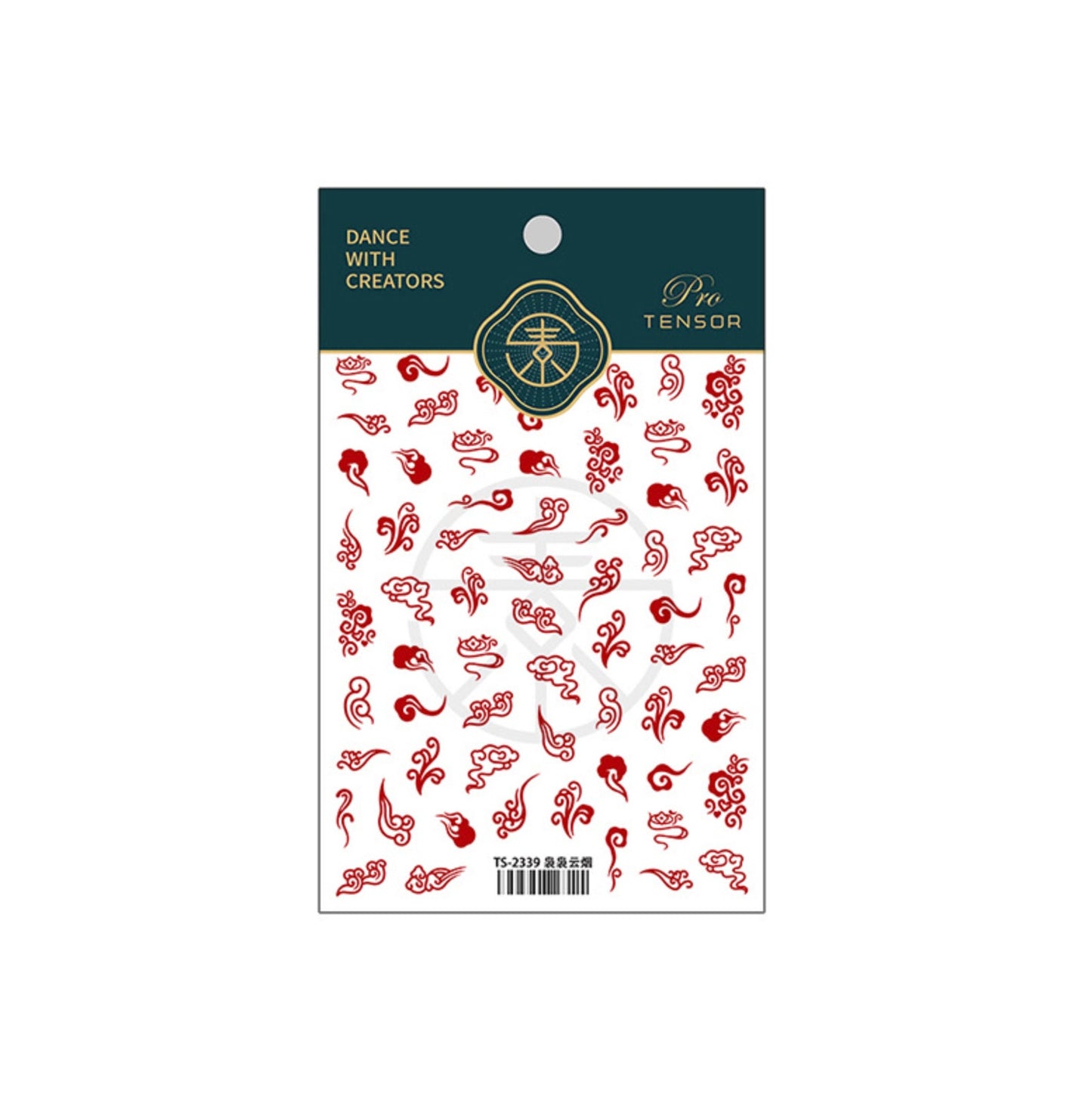 Red and White Pattern Nail Art Stickers