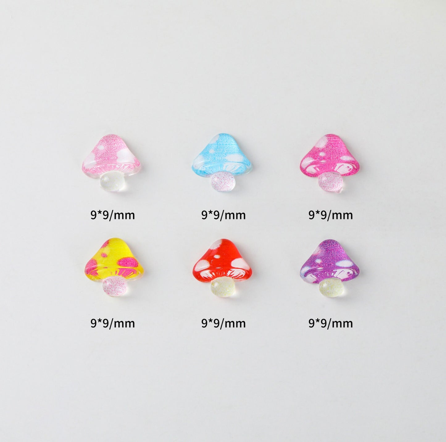 Mushroom Mixed Colors 3D Nail Art Charms, Decoden, DIY Supplies, Mini Cabochon