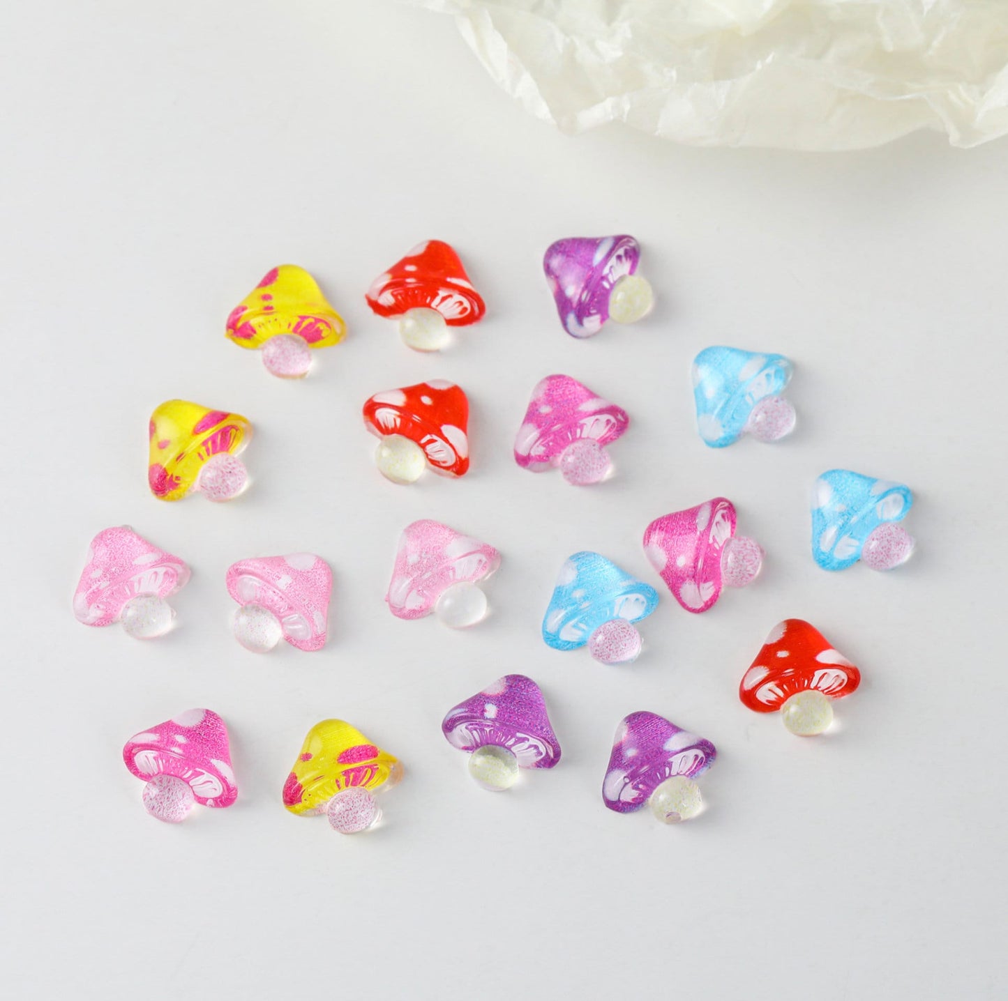 Mushroom Mixed Colors 3D Nail Art Charms, Decoden, DIY Supplies, Mini Cabochon