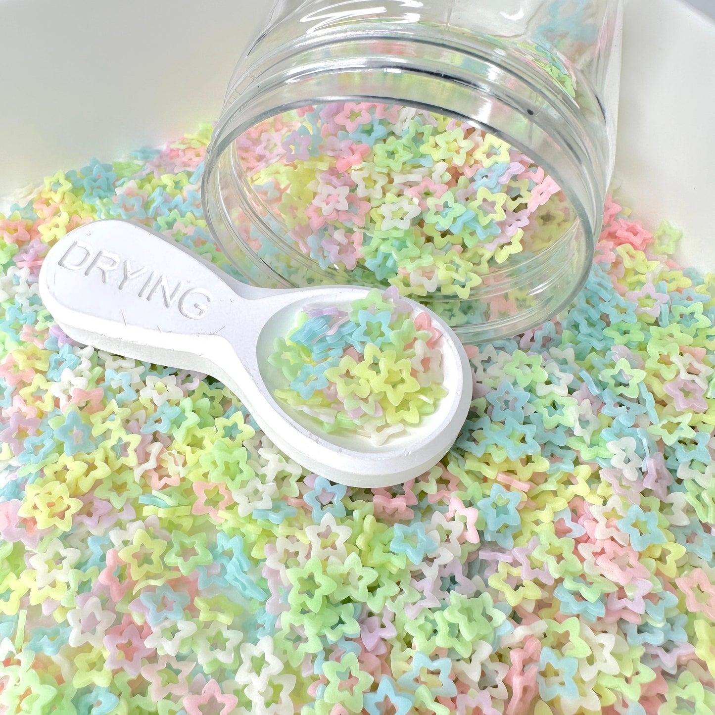 FAKE 8MM Glow in the Dark Star Cutout Polymer Clay Sprinkle Mix (NOT EDIBLE) D2-02