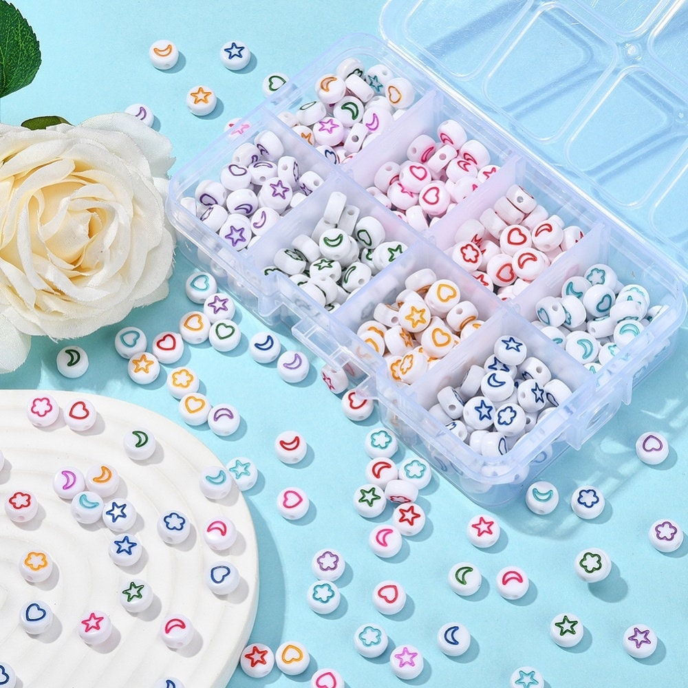 7MM Mixed Color Shapes Bead Set (400 beads per box, 50pcs per color)