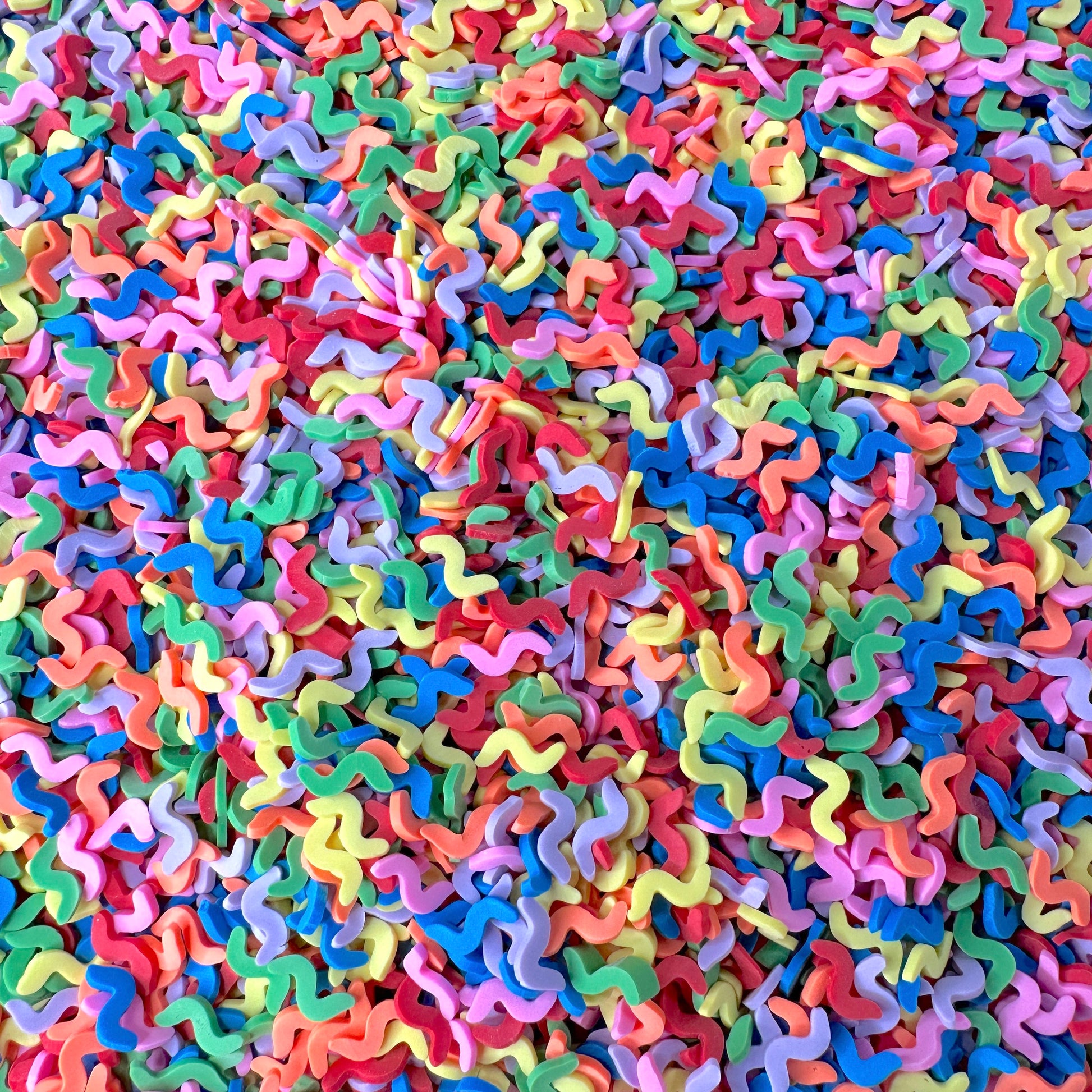 FAKE 5MM Squiggle Streamer Themed Polymer Clay Sprinkle Mix (NOT EDIBLE) D26-05