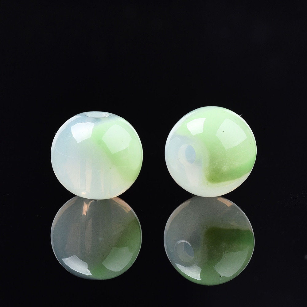 9.5MM Two Tone Acrylic Round Ball Beads