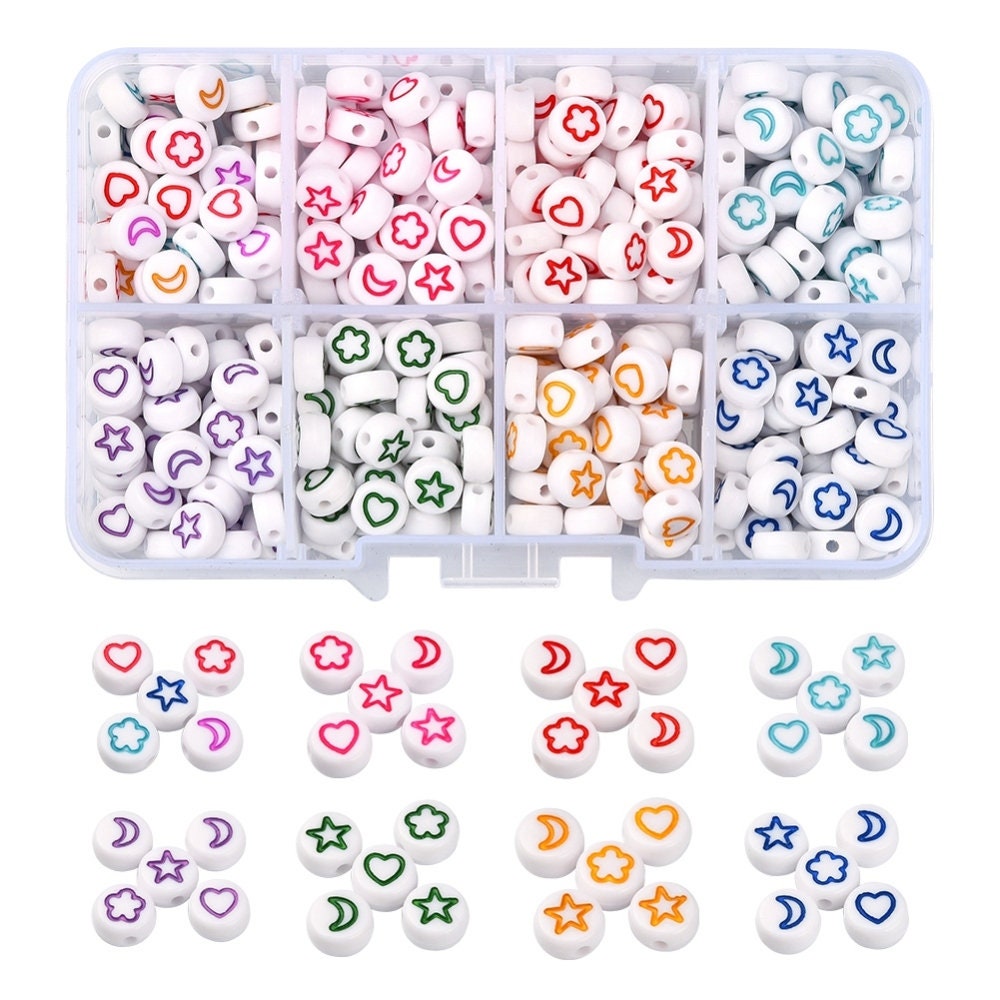 7MM Mixed Color Shapes Bead Set (400 beads per box, 50pcs per color)