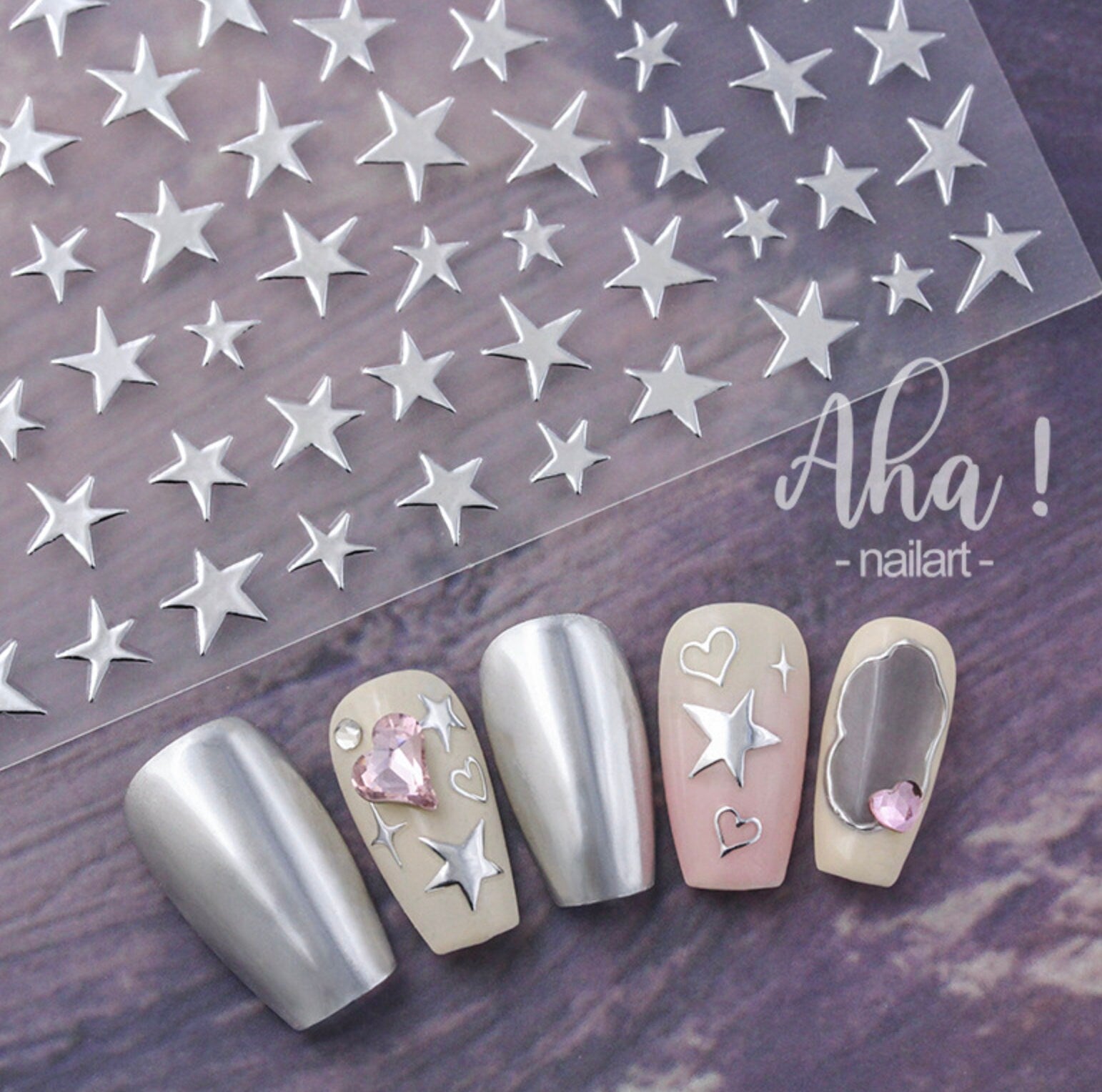 Multi Sized Star Themed Nail Art Stickers