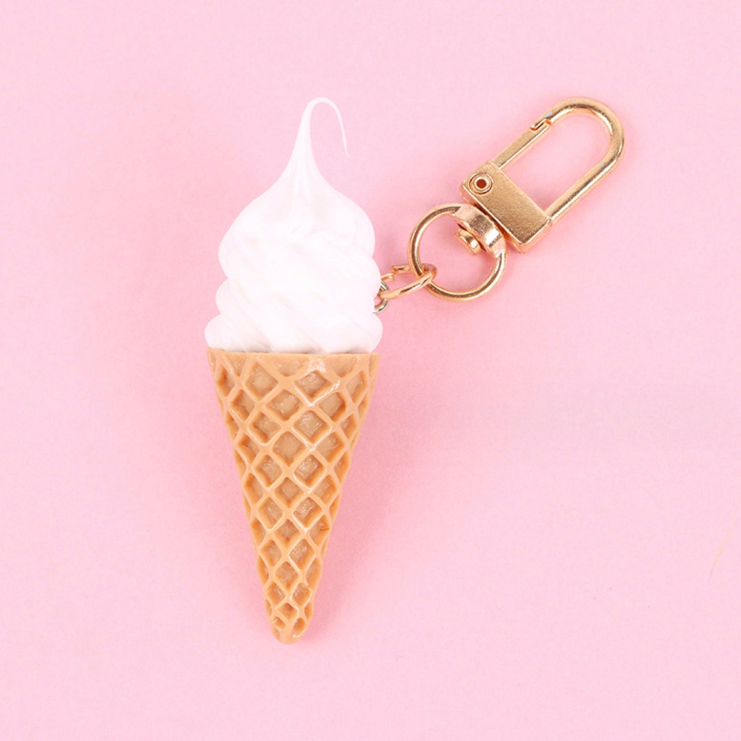 Soft Serve Ice Cream Themed Keychain, Key ring