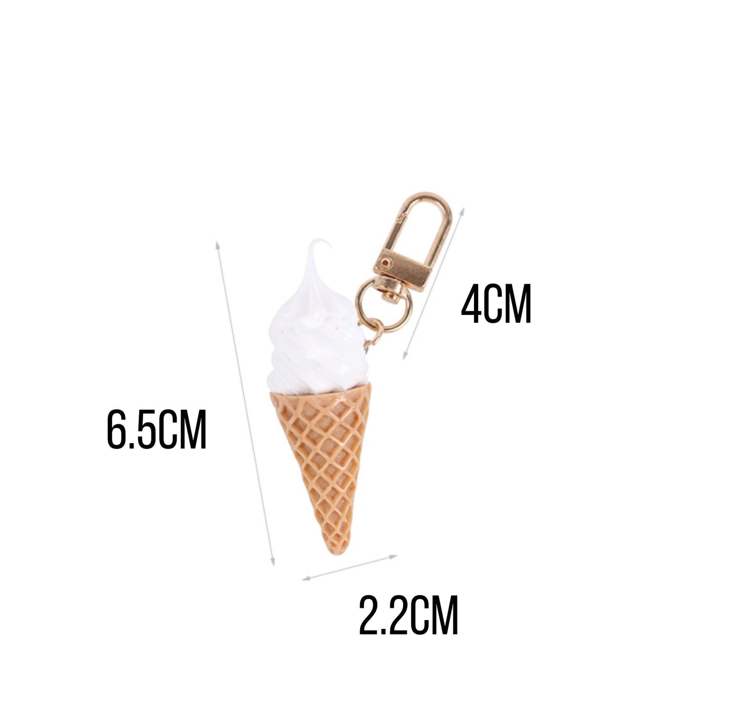 Soft Serve Ice Cream Themed Keychain, Key ring