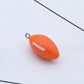 25MM Orange American Football Sport Charm with Silver Eye Pin