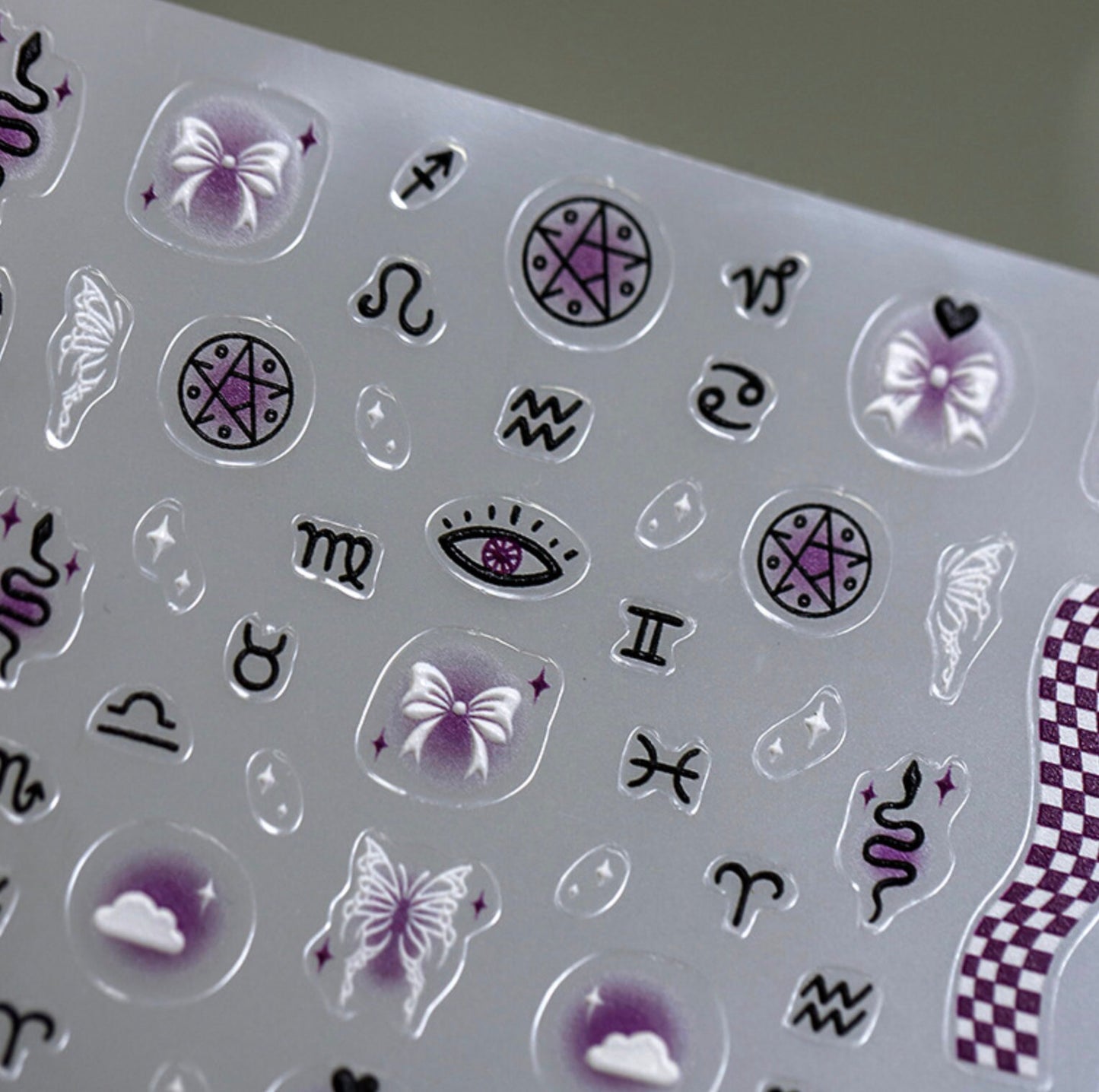 Purple Astrological Themed Nail Art Stickers