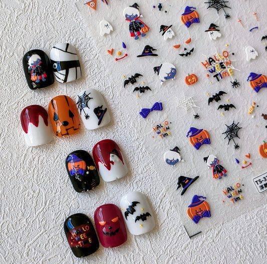 Spooky Halloween Night Themed Nail Art Stickers