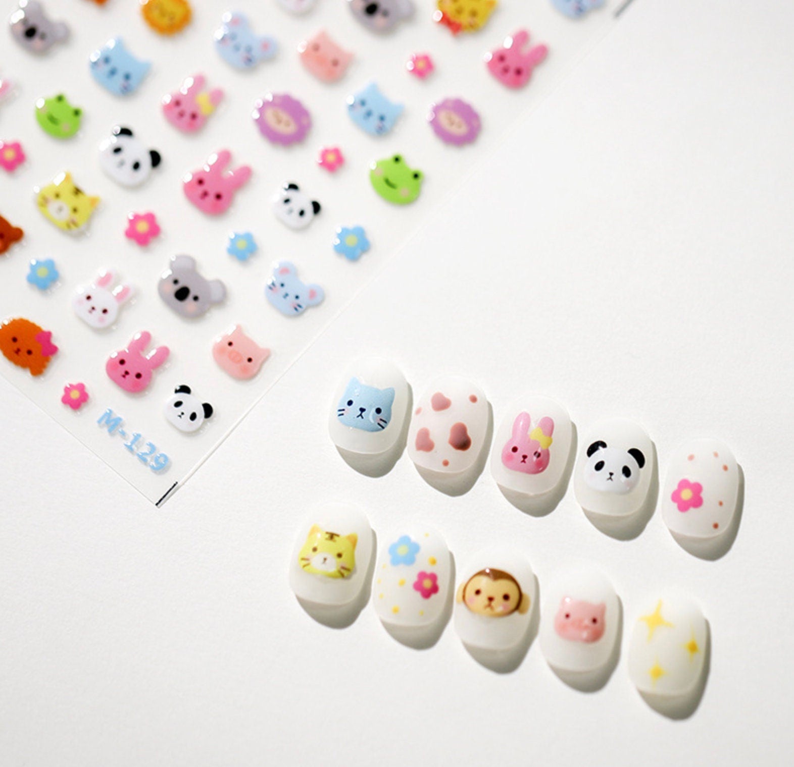 3D Jelly Animal, Zoo Themed Nail Art Stickers