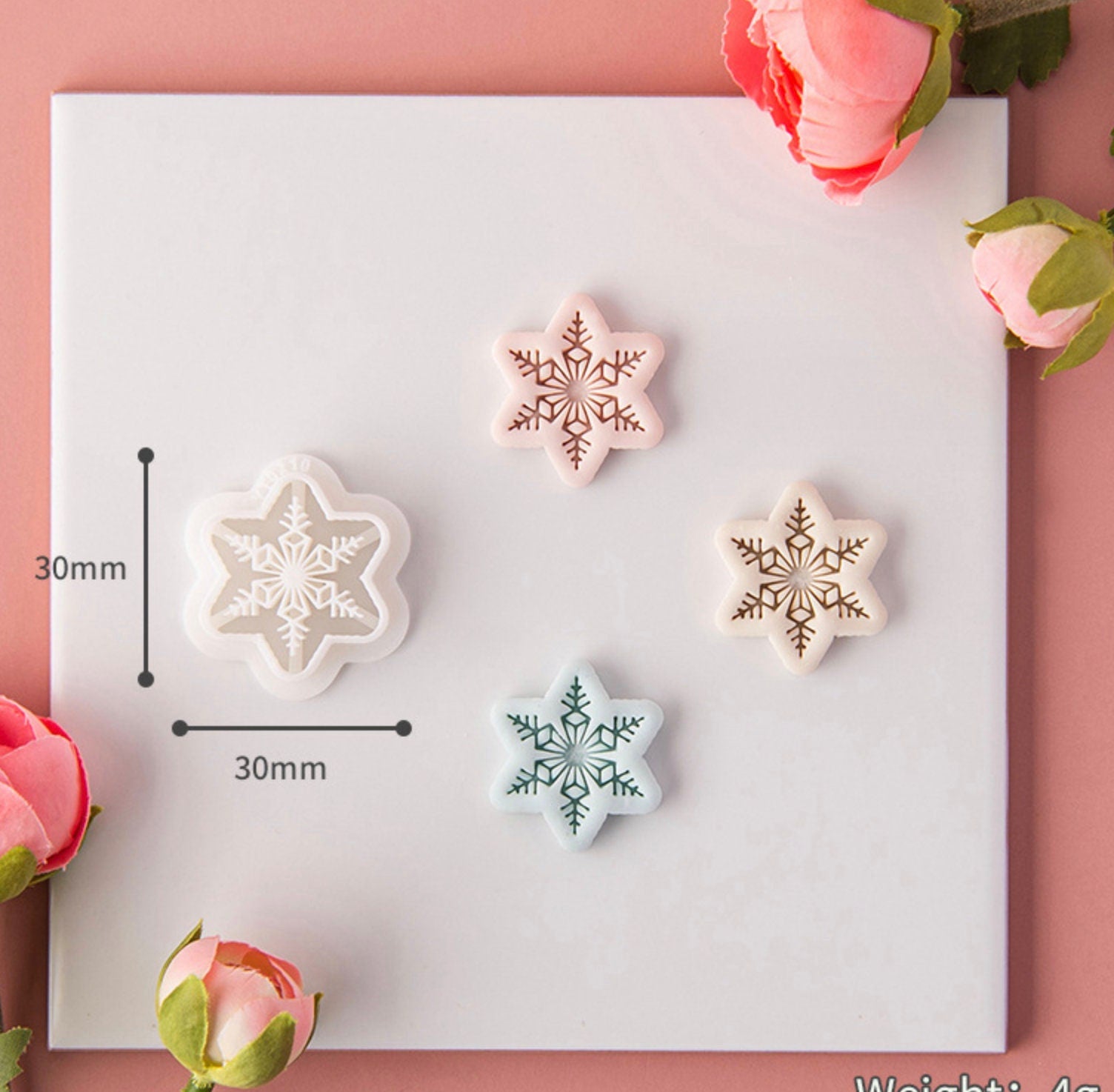 Unique Snowflakes, Winter Themed Polymer Clay Cutter