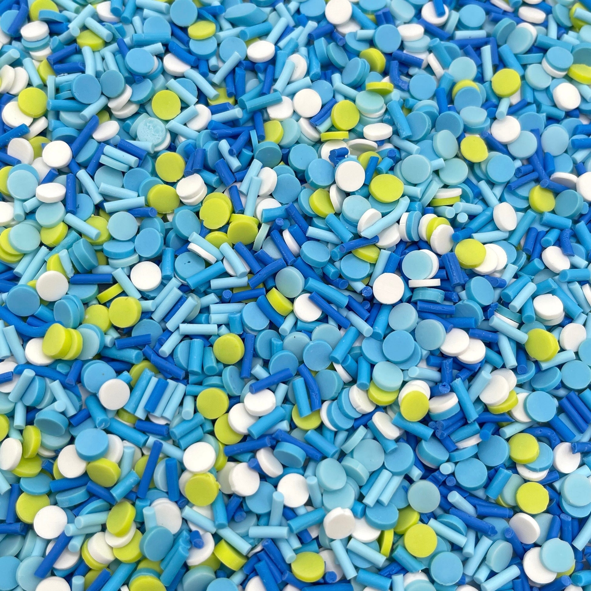 FAKE 5MM Under the Sea Blue Green Dot Polymer Clay Sprinkles Mix (NOT EDIBLE) D4-18