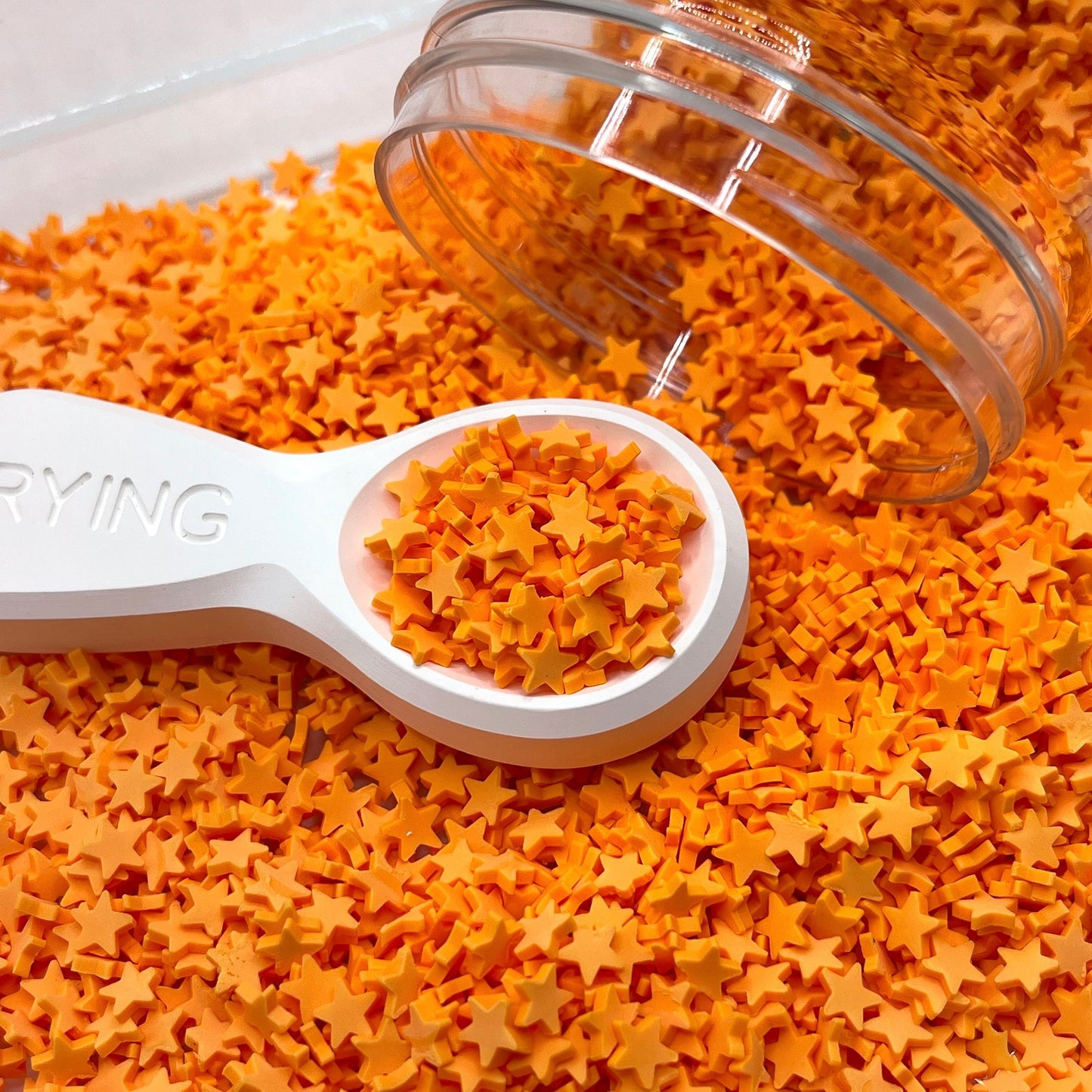 FAKE 5MM Orange Star Polymer Clay Sprinkle (NOT EDIBLE) D28-29