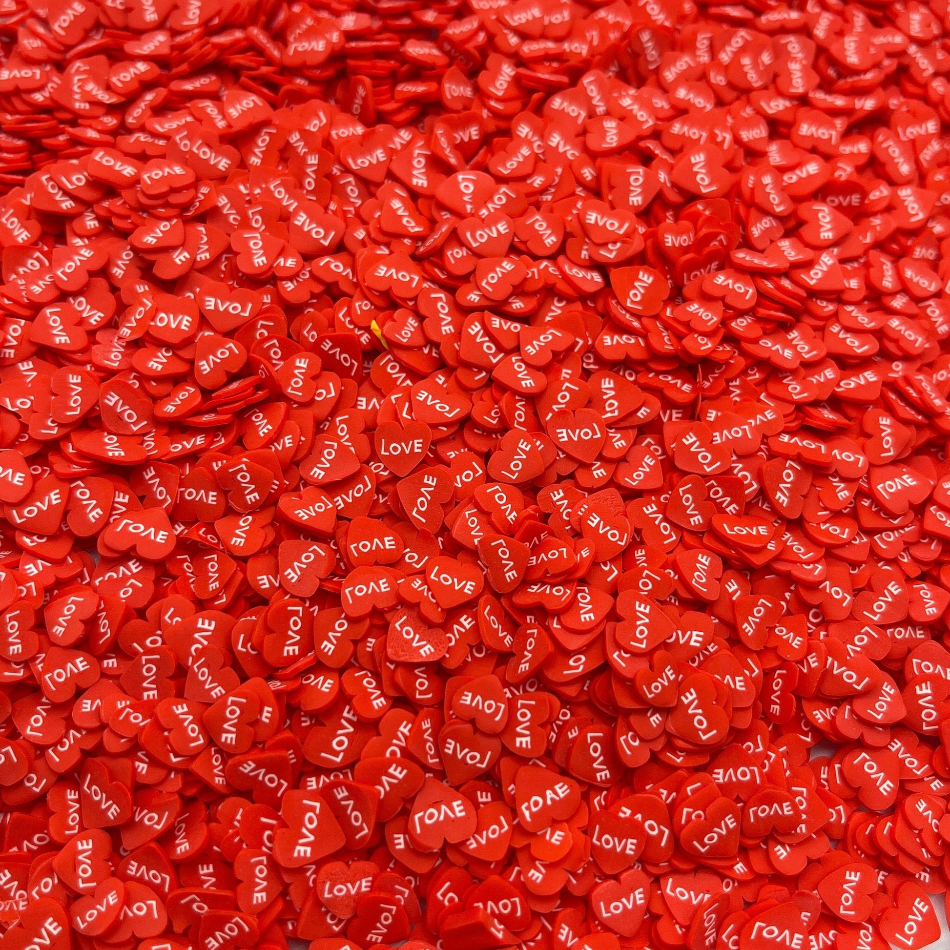 FAKE 5MM Red Love Valentine Candy Heart Polymer Clay Sprinkles (NOT EDIBLE) D18-14