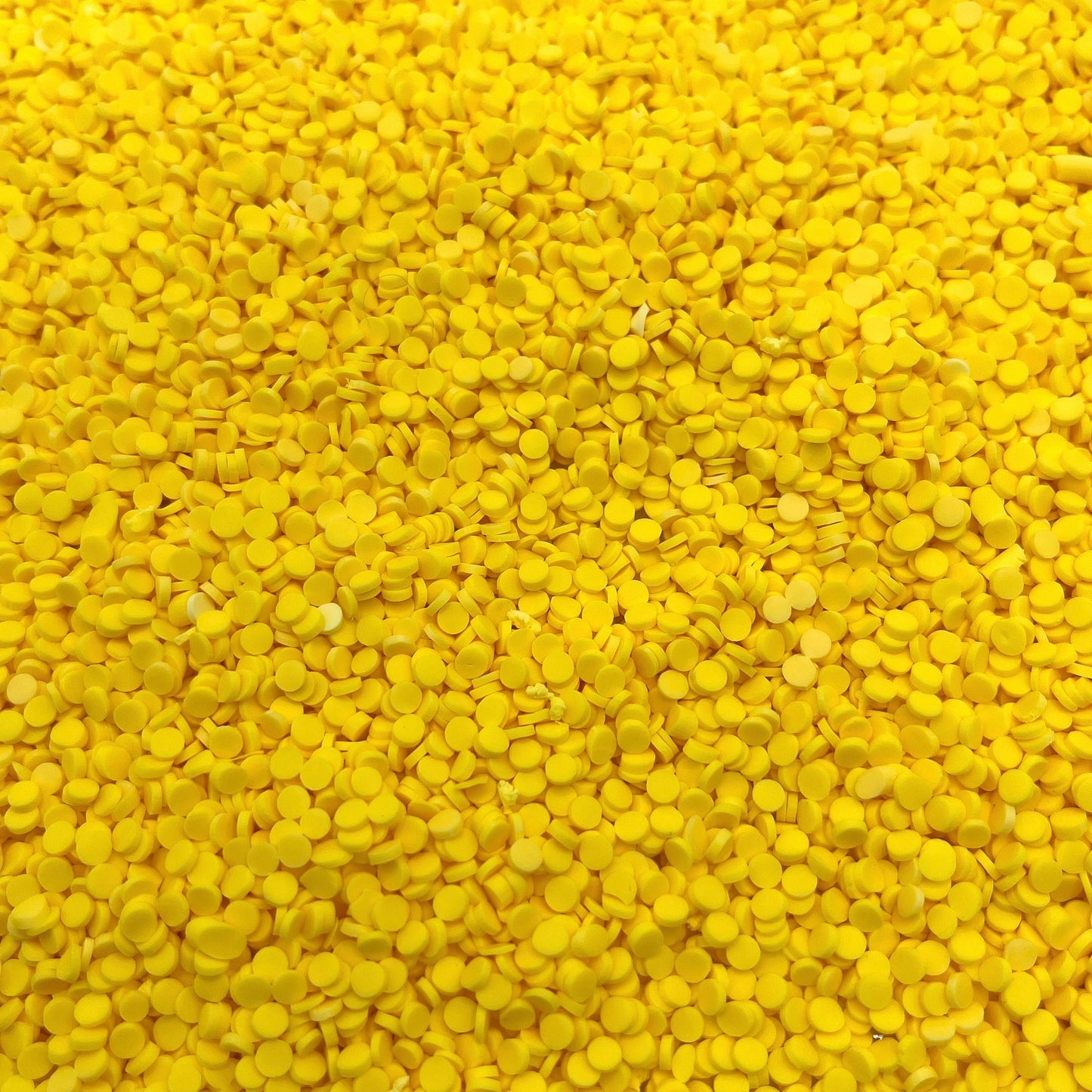 FAKE 3MM Light Yellow Round Circle Disc Polymer Clay Sprinkles (NOT EDIBLE) D17-32