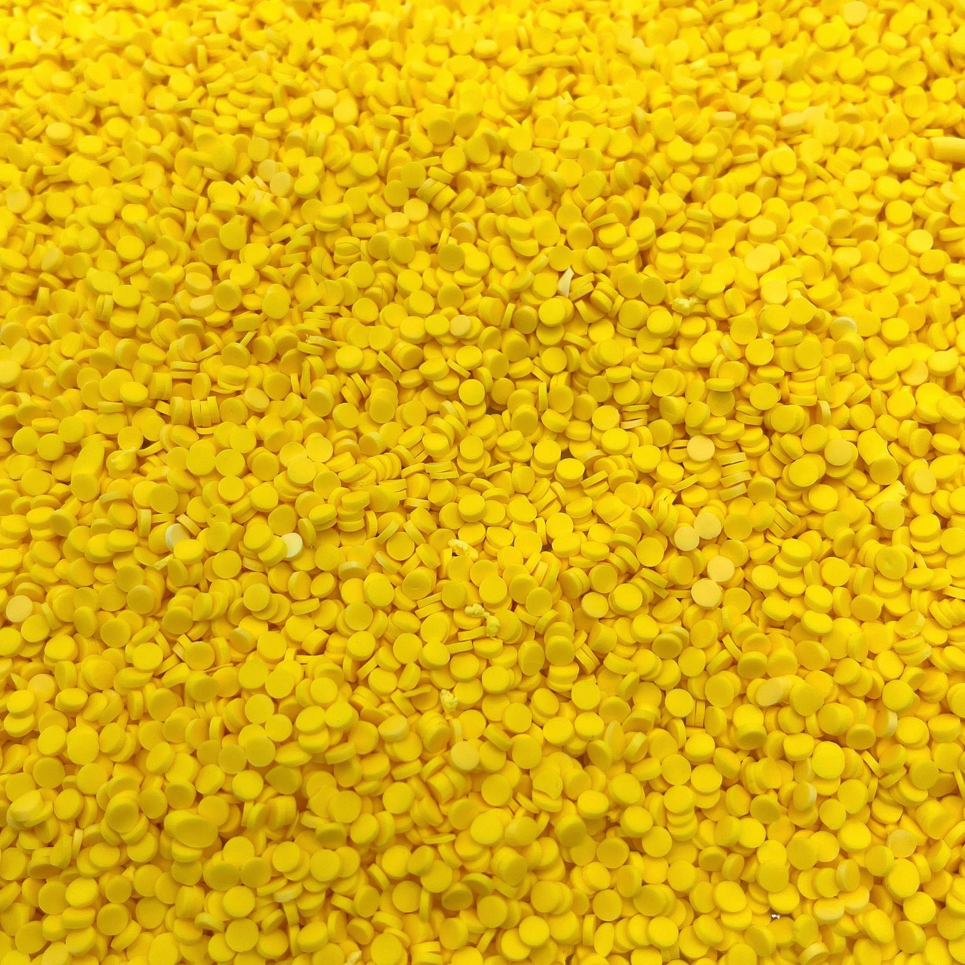 FAKE 3MM Light Yellow Round Circle Disc Polymer Clay Sprinkles (NOT EDIBLE) D17-32