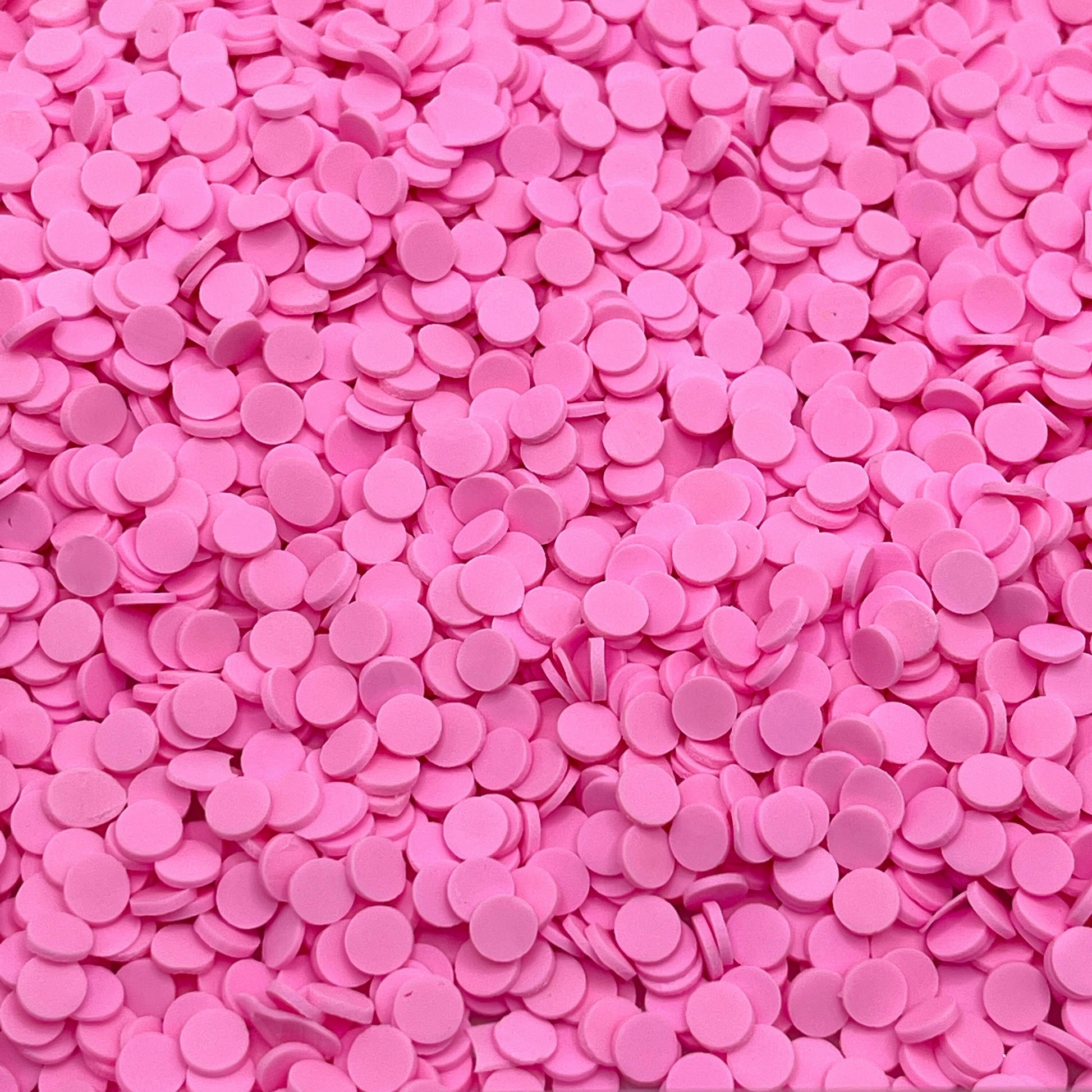 FAKE 5MM Pink Round Circle Disc Polymer Clay Sprinkle (NOT EDIBLE) D17-30