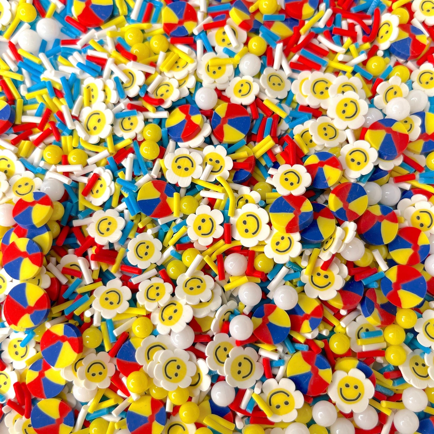 FAKE Sunny Flower Beach Ball Day Mix Polymer Clay Sprinkle Mix (NOT EDIBLE) D44-11