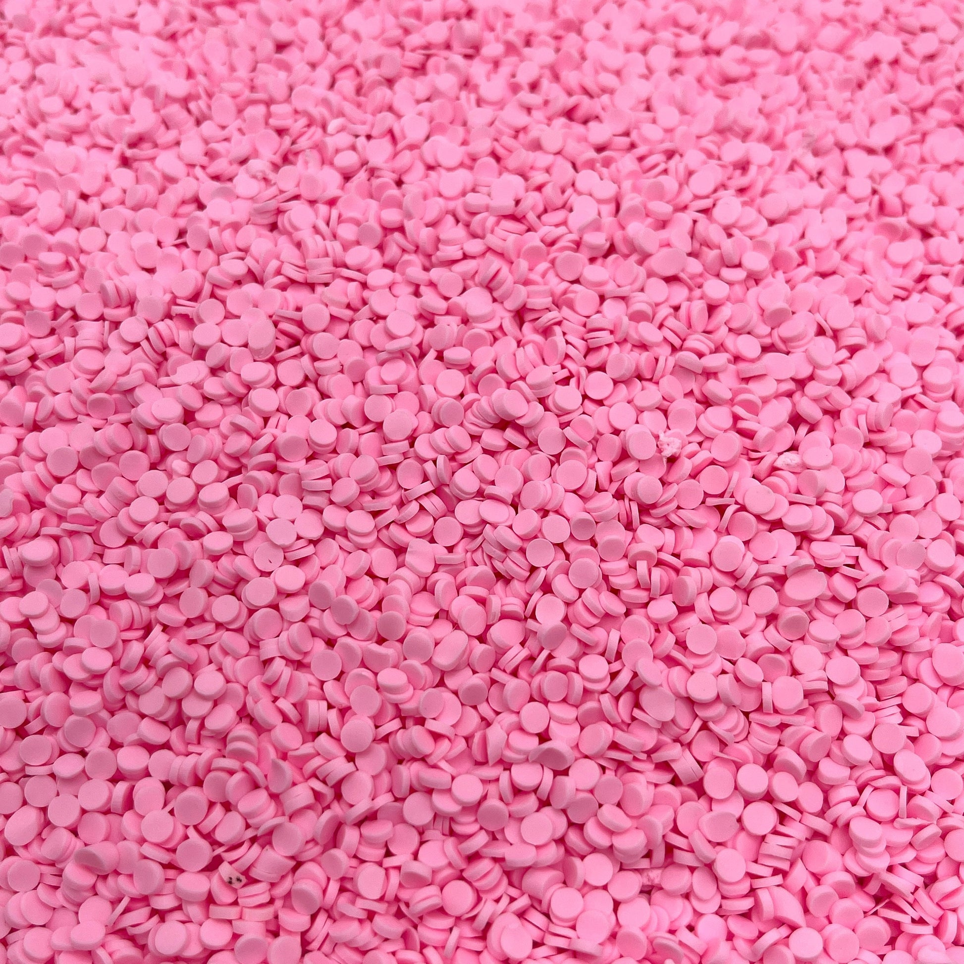 FAKE 3MM Pink Round Circle Disc Polymer Clay Sprinkle (NOT EDIBLE) D17-34