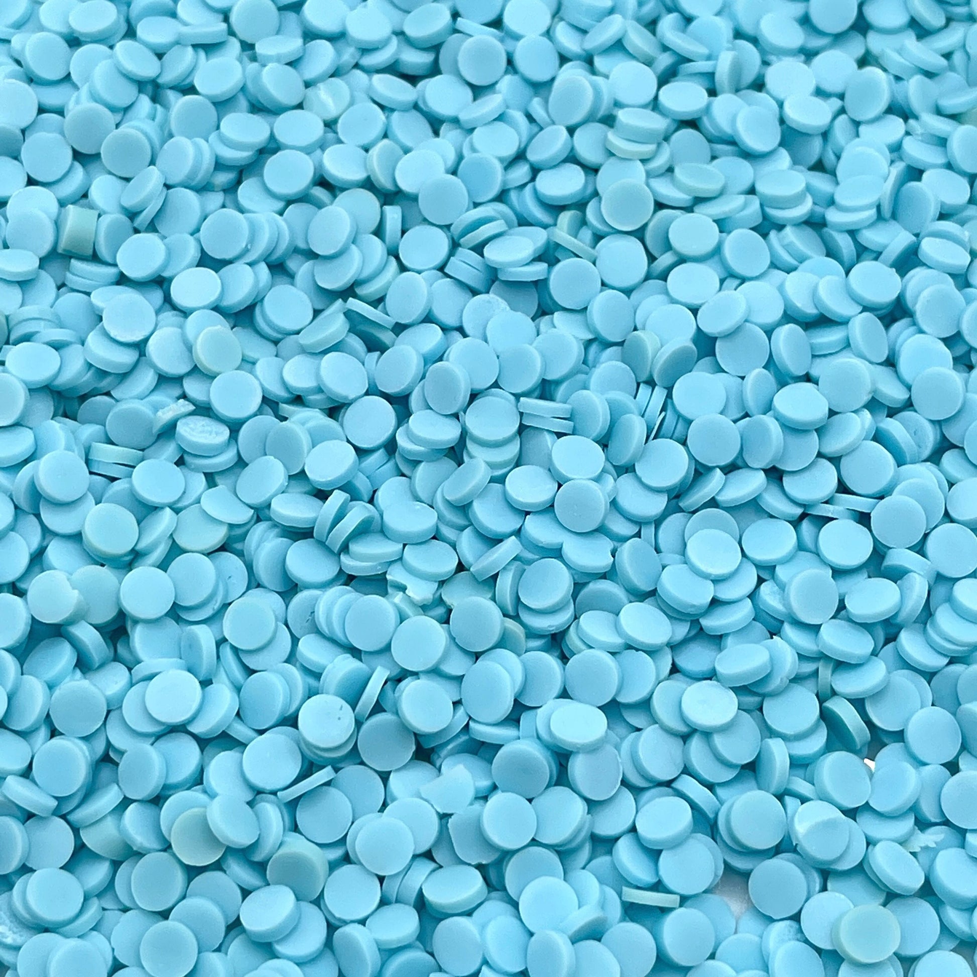 FAKE 5MM Light Blue Round Circle Disc Polymer Clay Sprinkle (NOT EDIBLE) D17-29