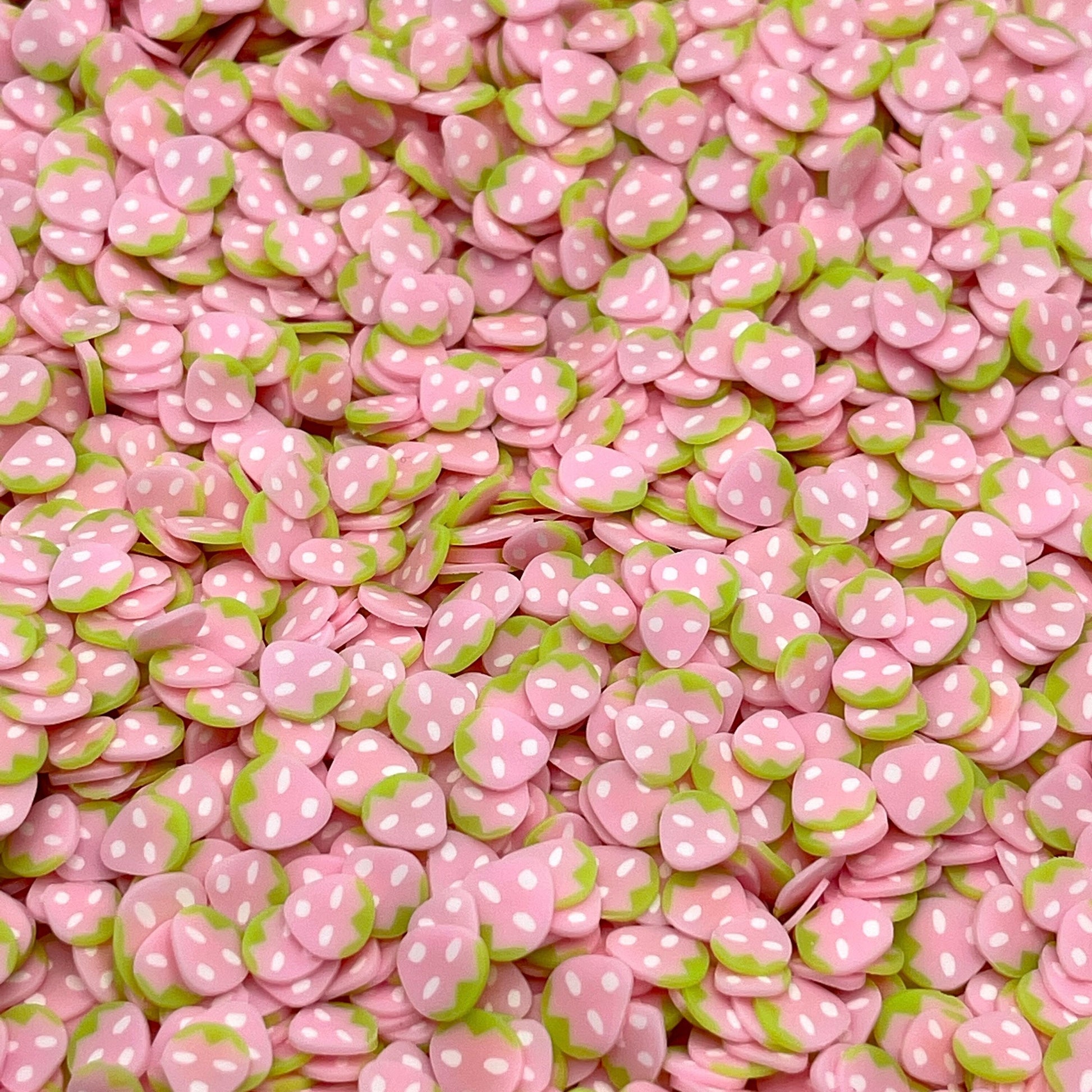 FAKE 6MM Pink Strawberry Fruit Polymer Clay Sprinkle (NOT EDIBLE) D22-14