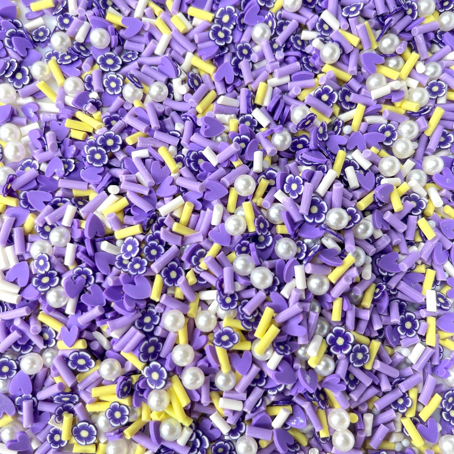 FAKE Lovely Purple Flower Polymer Clay Sprinkle Mix (NOT EDIBLE) D48-17