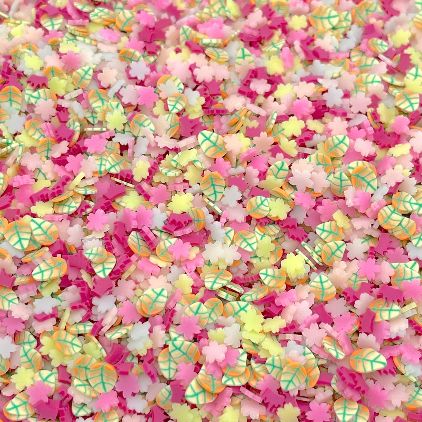 FAKE Pastel Sakura Leaf Polymer Clay Sprinkle Mix (NOT EDIBLE) D9-03