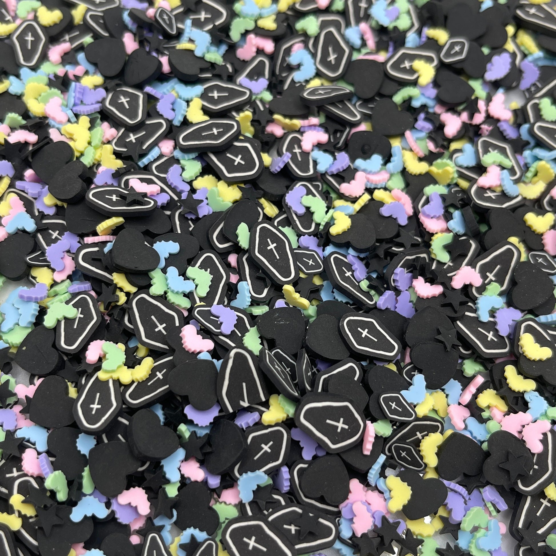 FAKE Dark Pastel Coffin Bat Polymer Clay Sprinkle Mix (NOT EDIBLE) D4-17