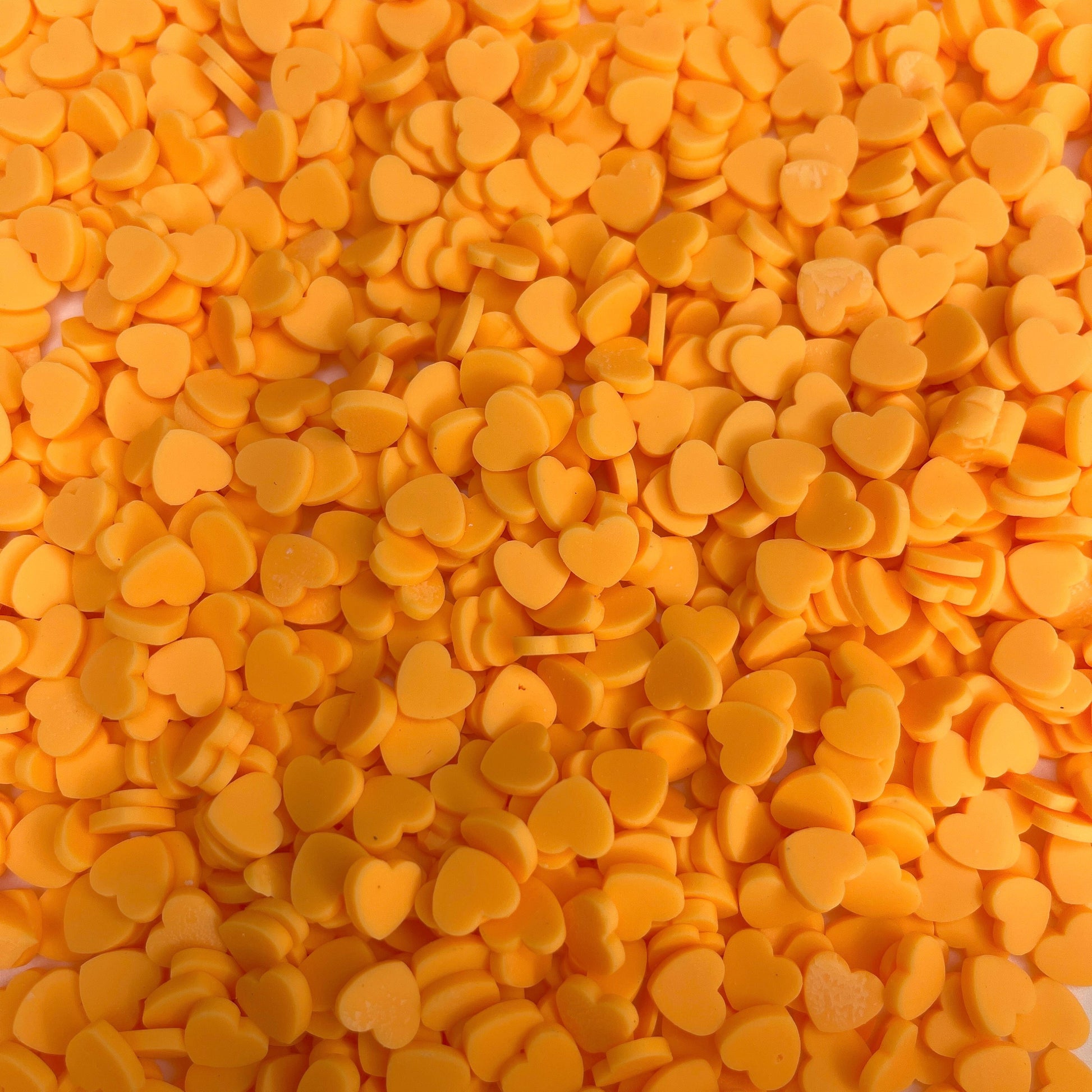 FAKE 8MM Orange Heart Polymer Clay Sprinkle (NOT EDIBLE) D30-31