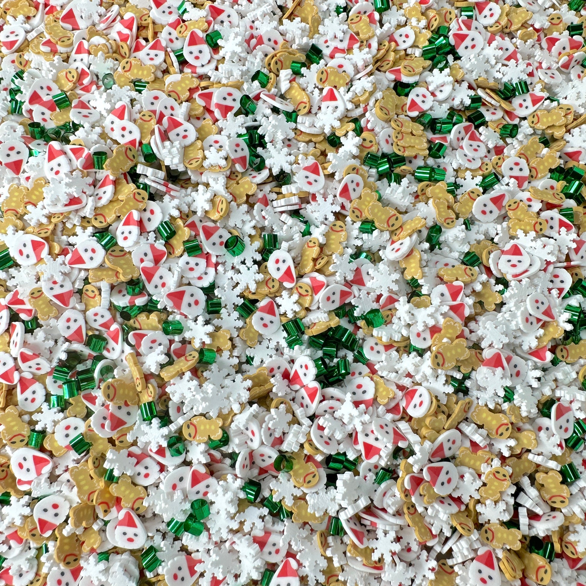 FAKE Gingerbread and Santa Winter Party Polymer Clay Sprinkles Mix (NOT EDIBLE) D15-23