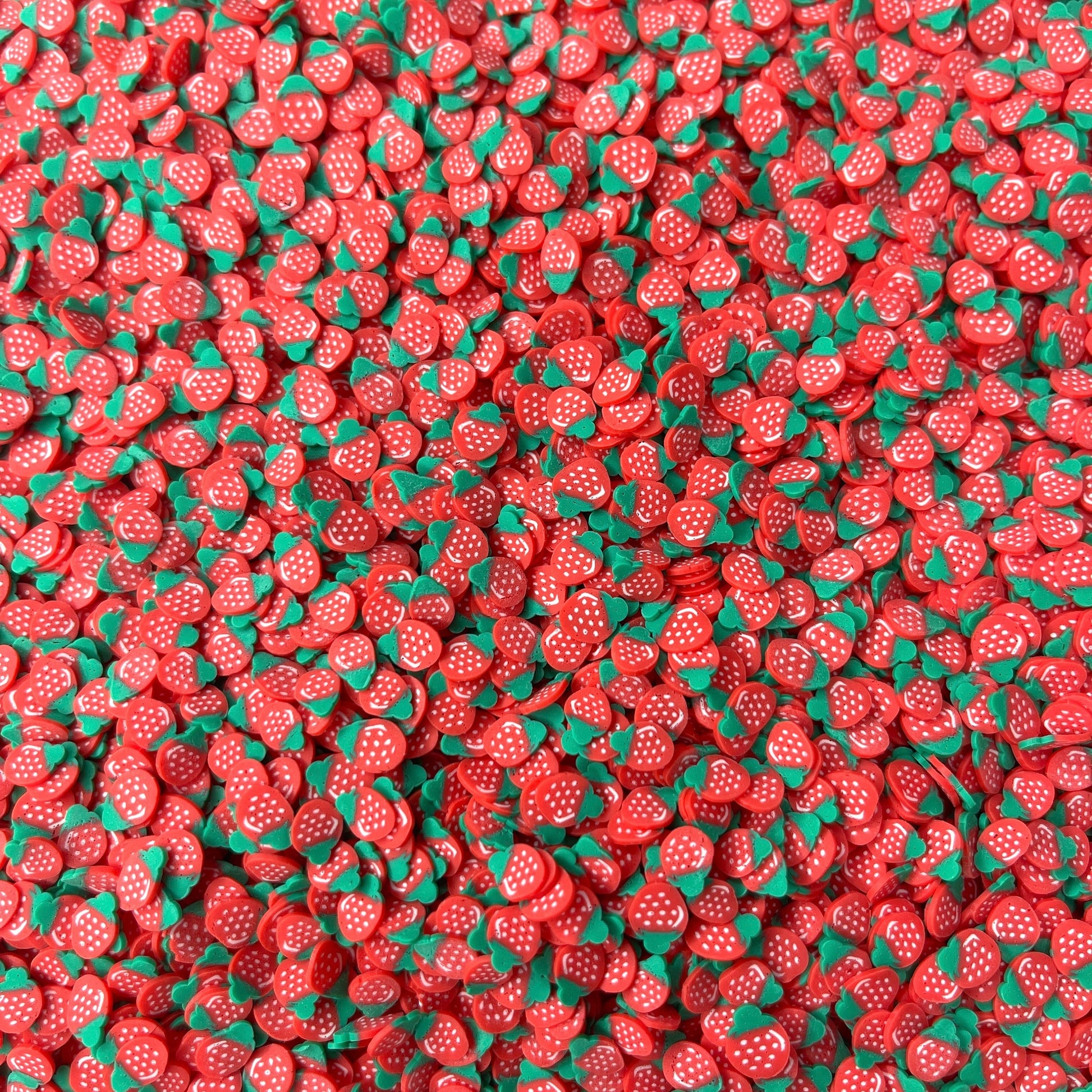 FAKE 5MM Whole Red Strawberry Fruit Themed Polymer Clay Sprinkle (NOT EDIBLE) D22-15