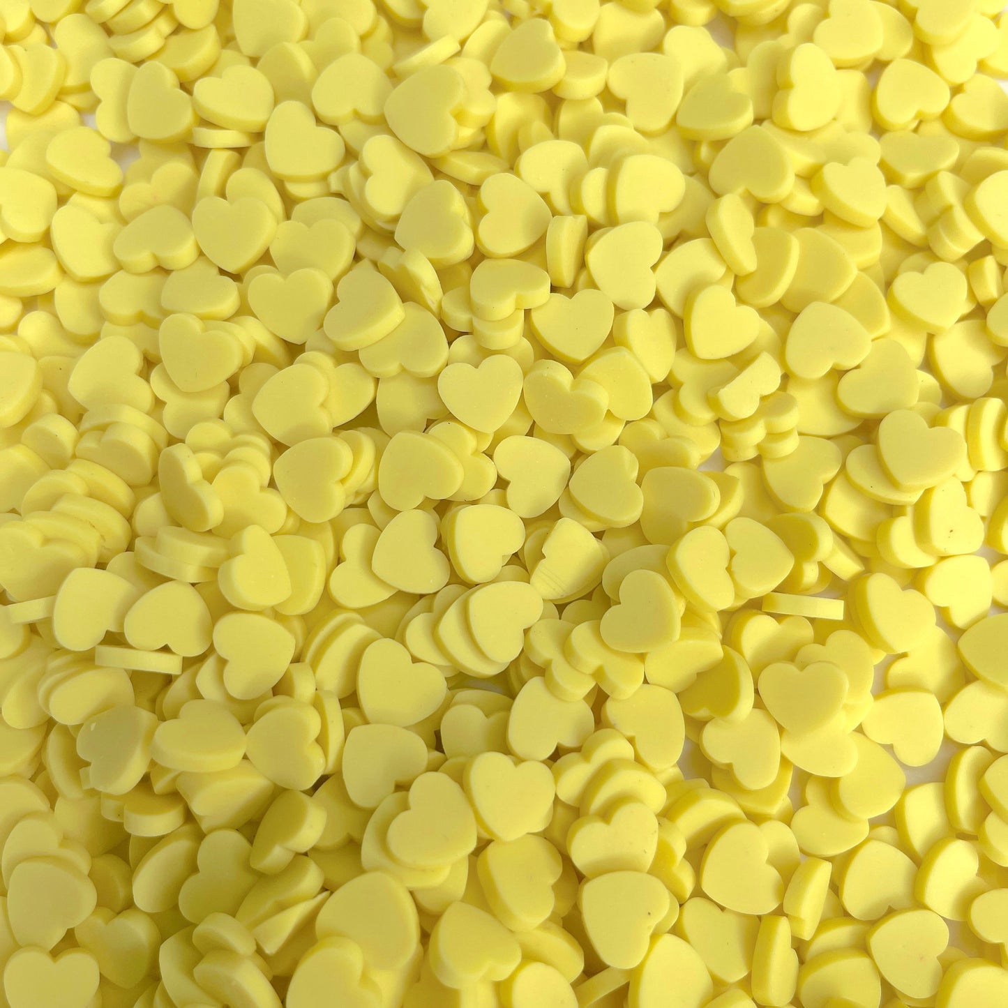 FAKE 8MM Yellow Heart Polymer Clay Sprinkle (NOT EDIBLE) D30-05