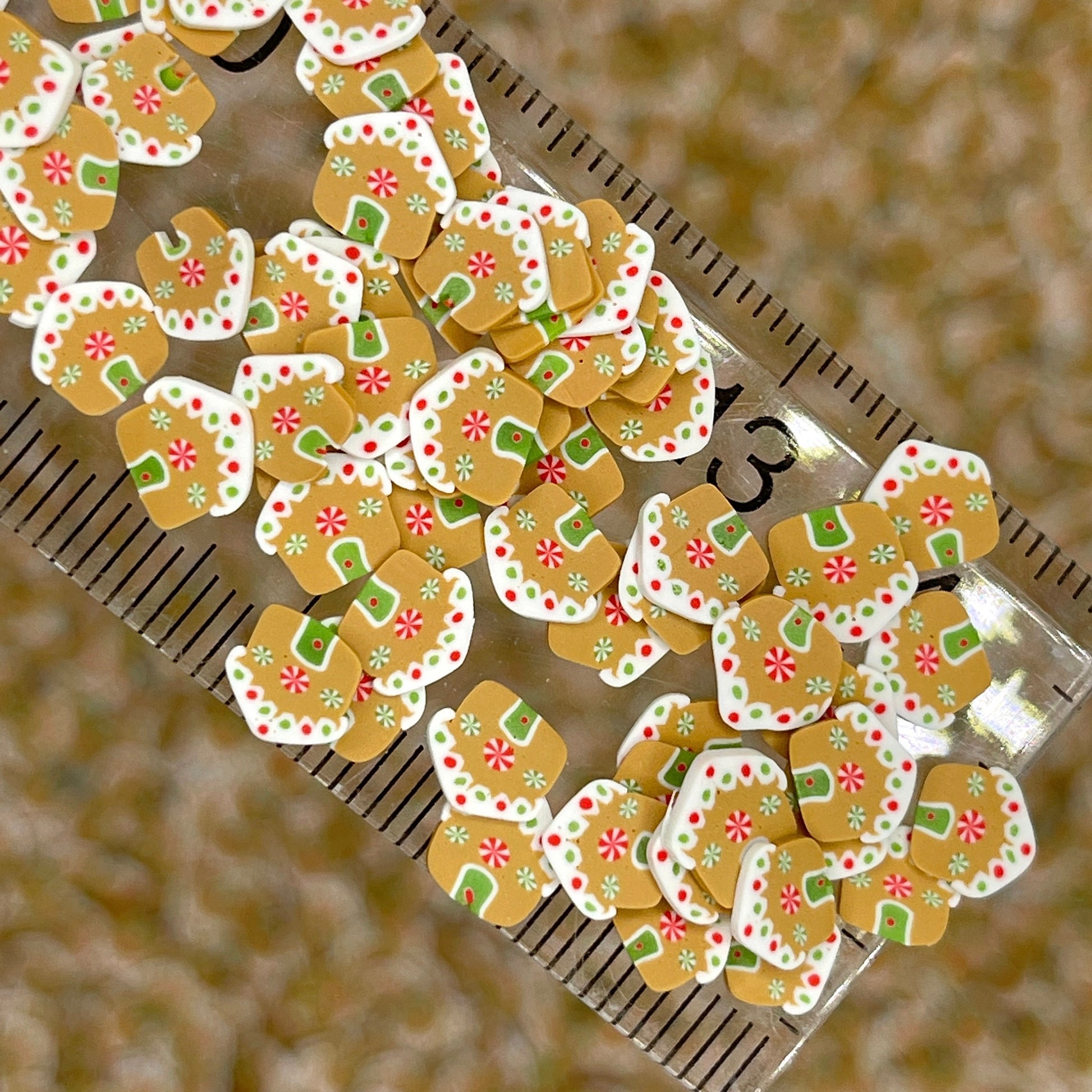 FAKE 5MM/10MM Christmas Gingerbread House Polymer Clay Sprinkle(NOT EDIBLE)