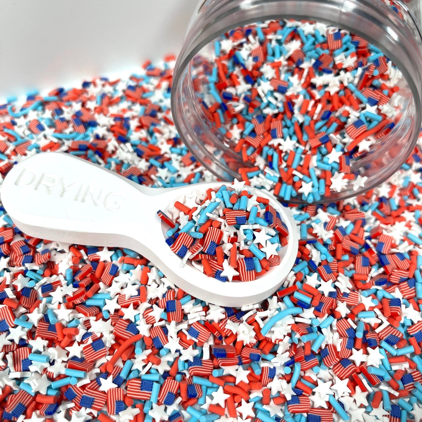 FAKE Fourth of July with Flags and Star Mix Themed Polymer Clay Sprinkle (NOT EDIBLE) D46-12